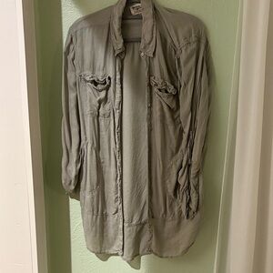 Green Western Lightweight Shirt Jacket